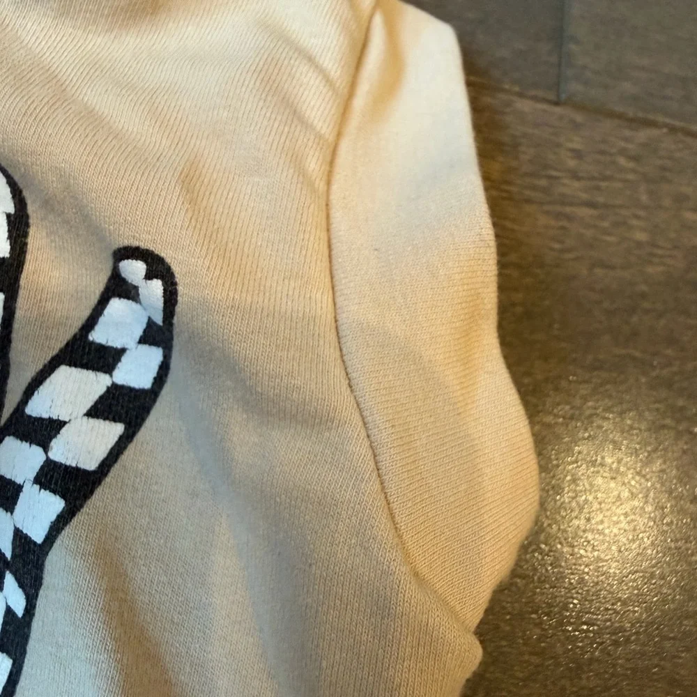 Tan Hoodie and Shorts Set with Checkered Detail